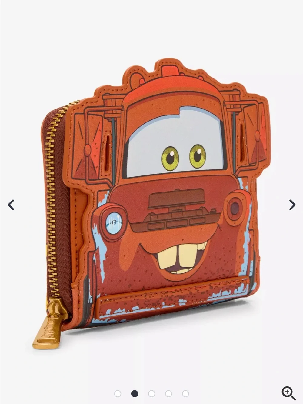Loungefly Disney Pixar Cars Figural Mater Glow-in-the-Dark Accordion Wallet - Picture 2 of 7